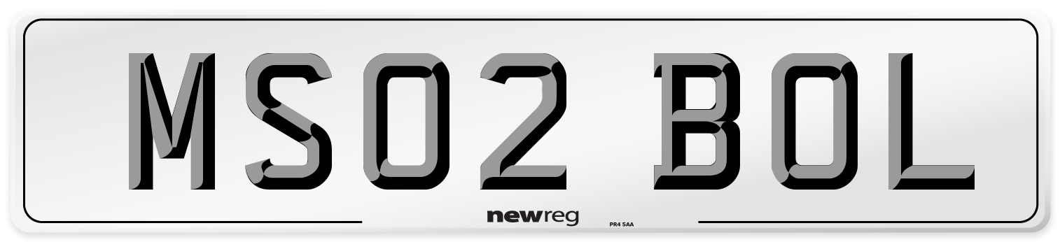MS02 BOL Number Plate from New Reg